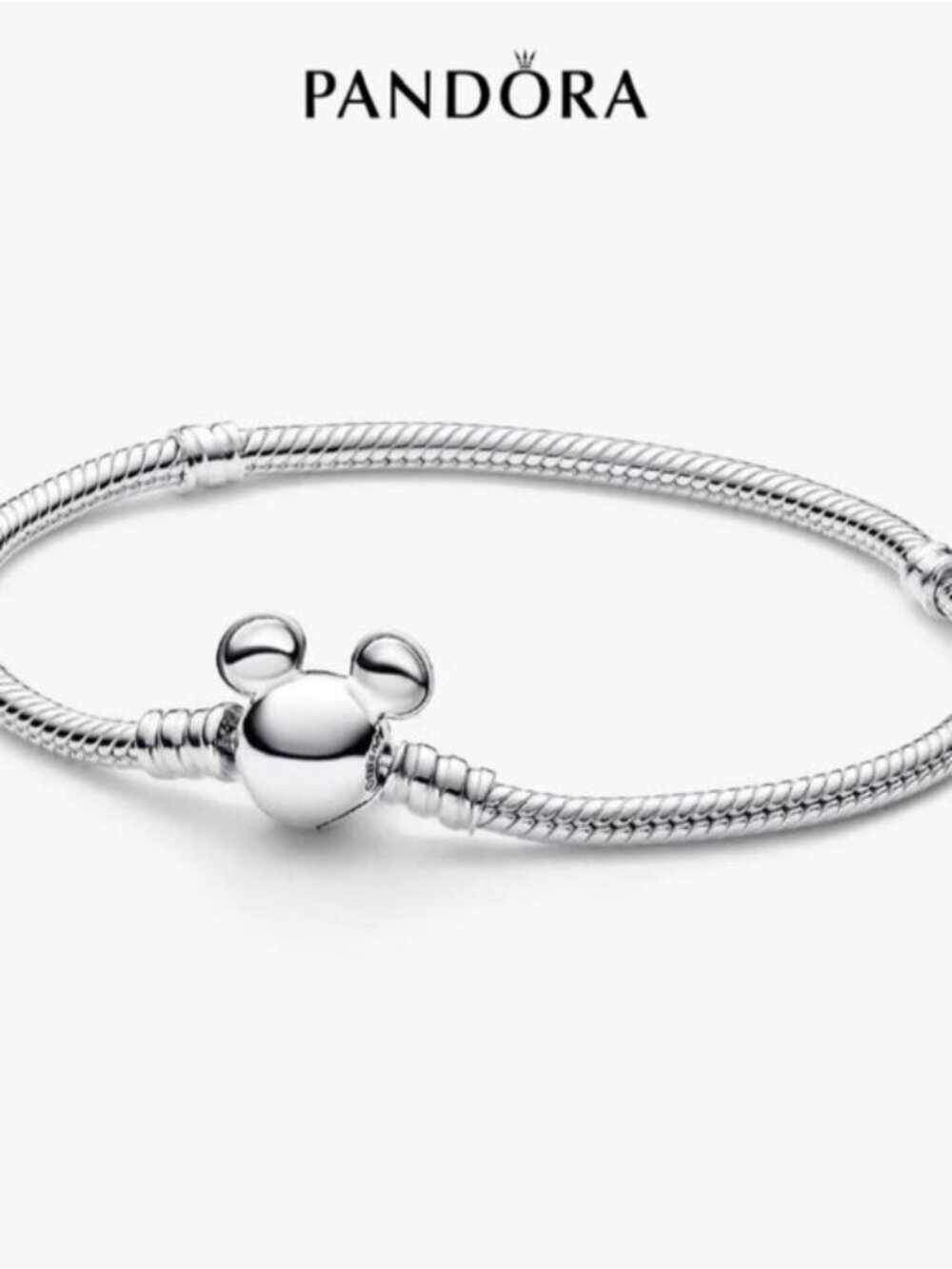 Pandora Disney Mickey Mouse Clasp Moments Snake Chain Bracelet